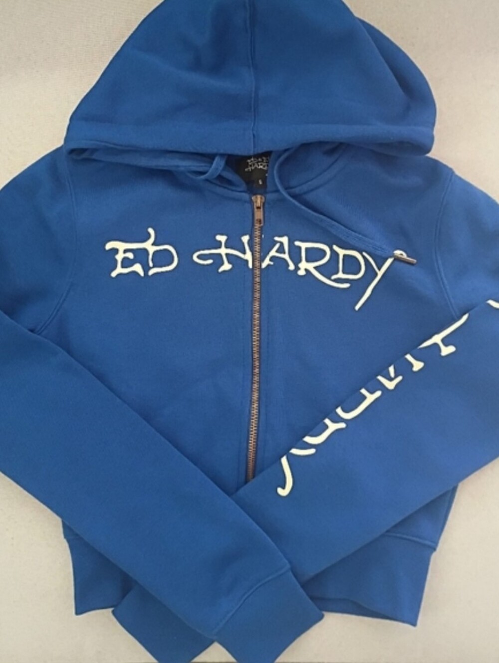 New Ed Hardy True Love Cropped Hoodie - Picture 2 of 4
